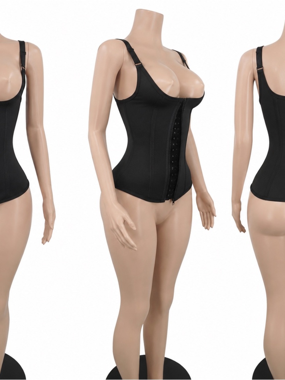 Black Waist-Contouring Shapewear Bodysuit